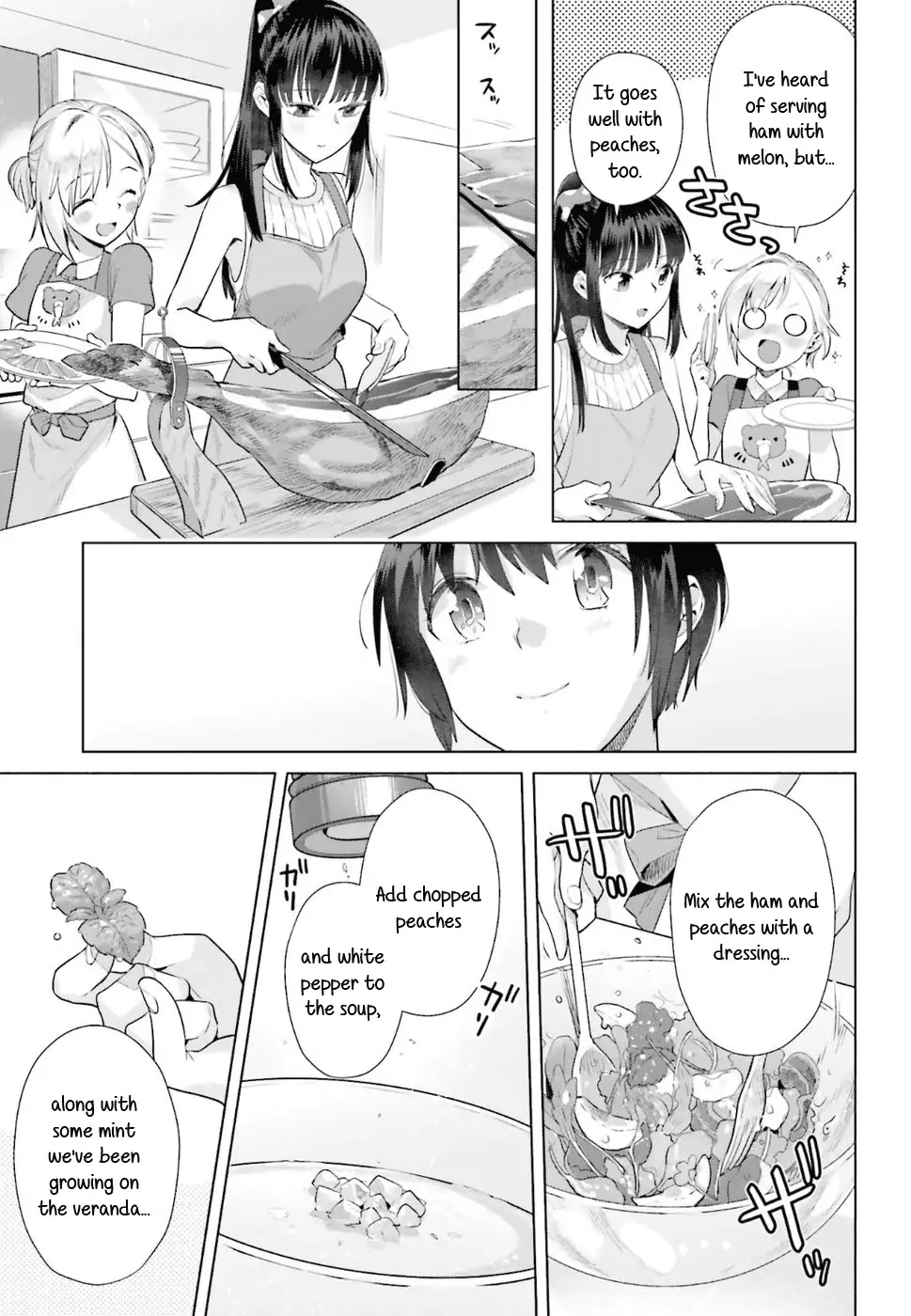 Shinmai Shimai no Futari Gohan Chapter 32 page 9 - Chapter 32: Glazed Peaches with Ice Cream