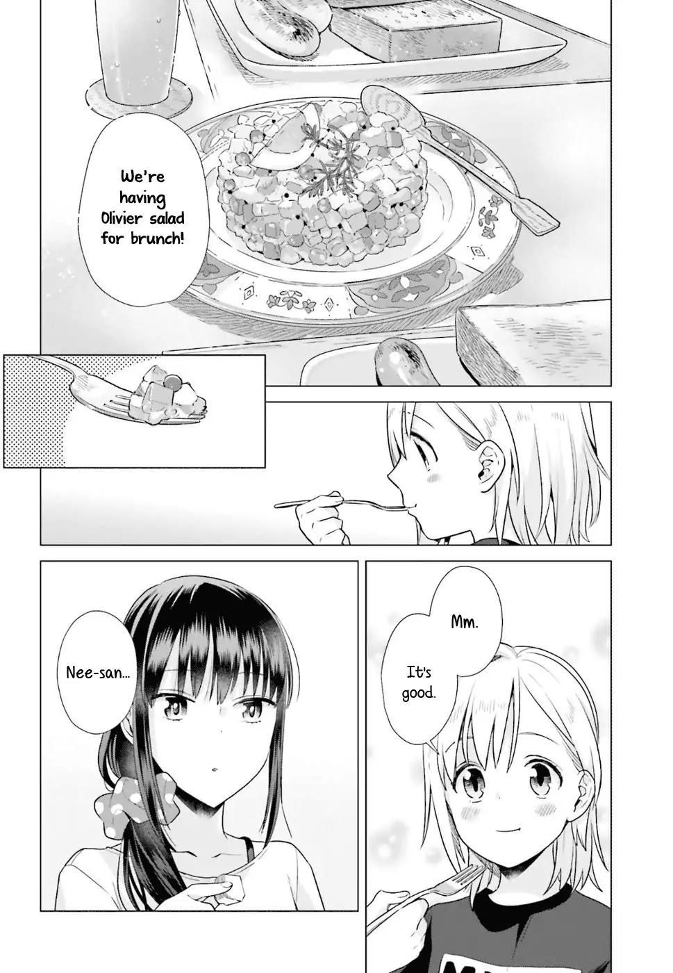 Shinmai Shimai no Futari Gohan Chapter 35 page 14 - Chapter 35: Olivier Salad