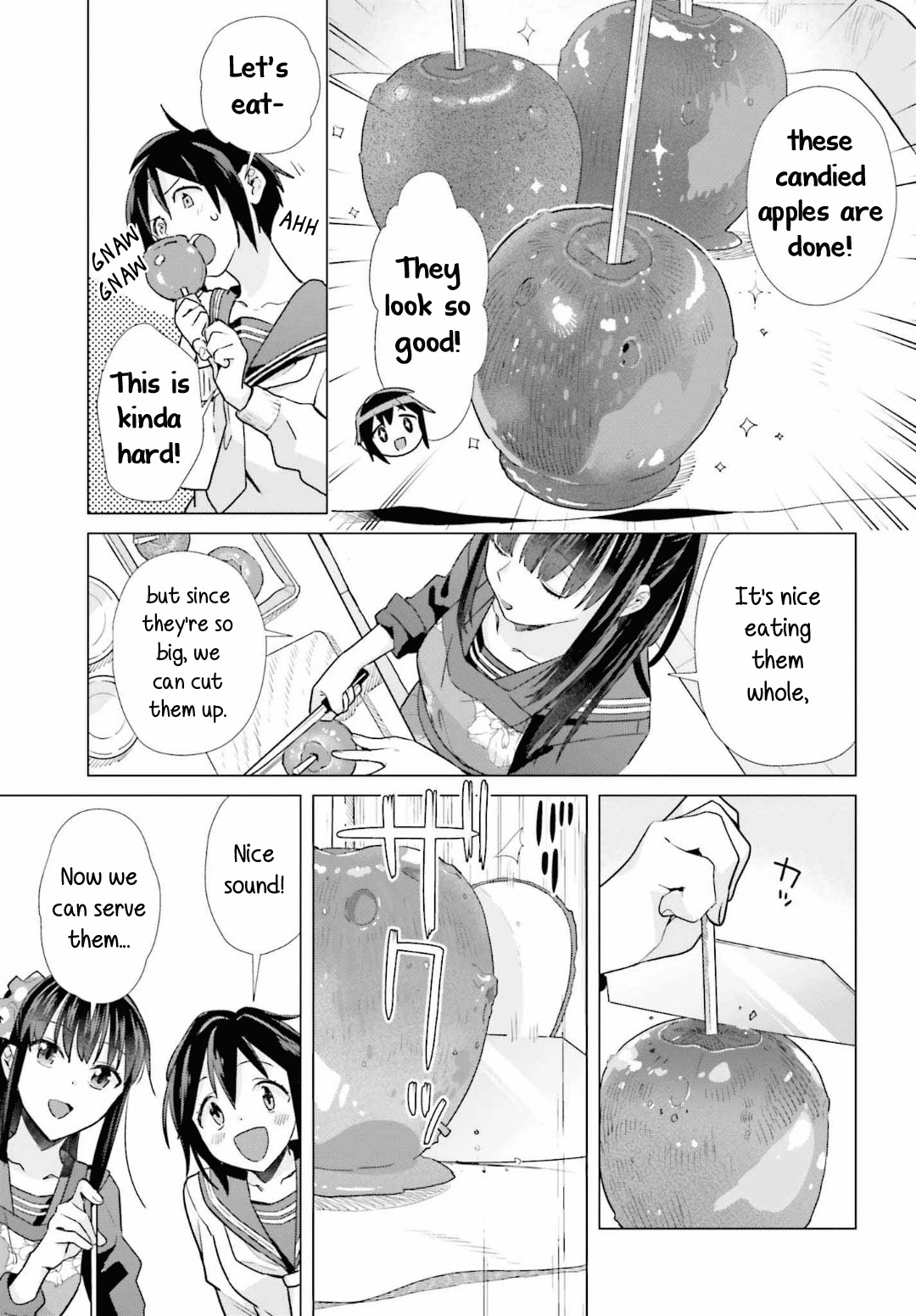 Shinmai Shimai no Futari Gohan Chapter 46 page 13 - Chapter 46: Candied Apples