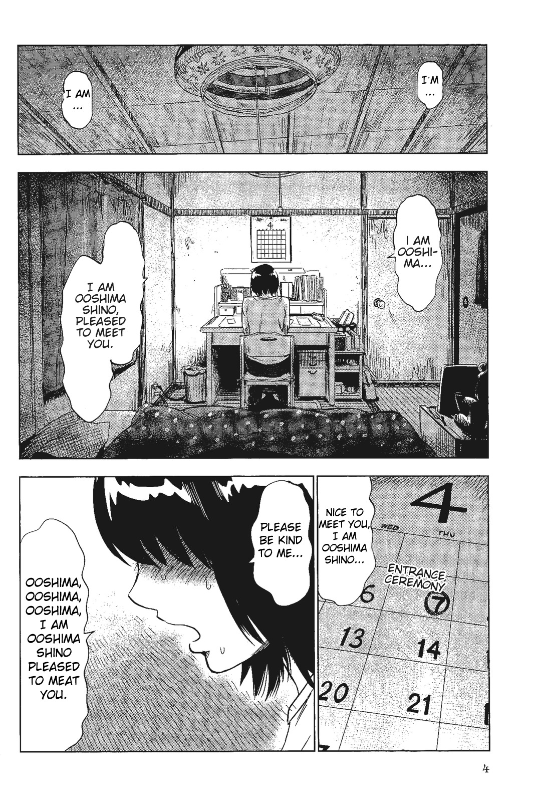 Shino-chan wa Jibun no Namae ga Ienai Chapter 1 page 5 - Chapter 1: Nice to Meet You, I Am Sorry.