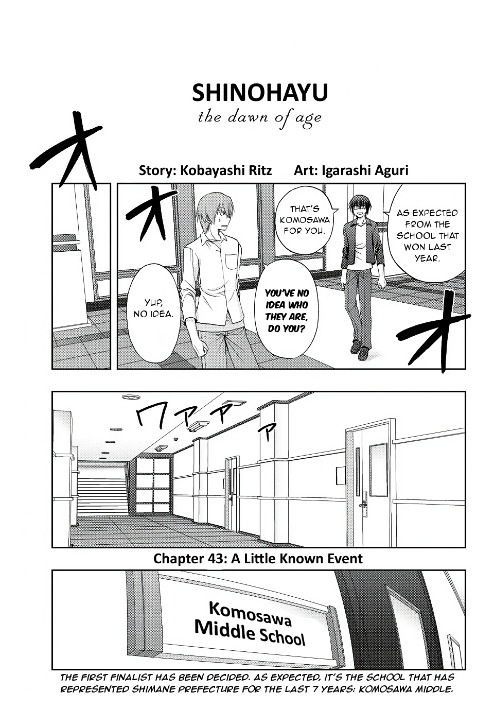 Shinohayu - The Dawn of Age Chapter 43 page 1 - Chapter 43 : A Little Known Event