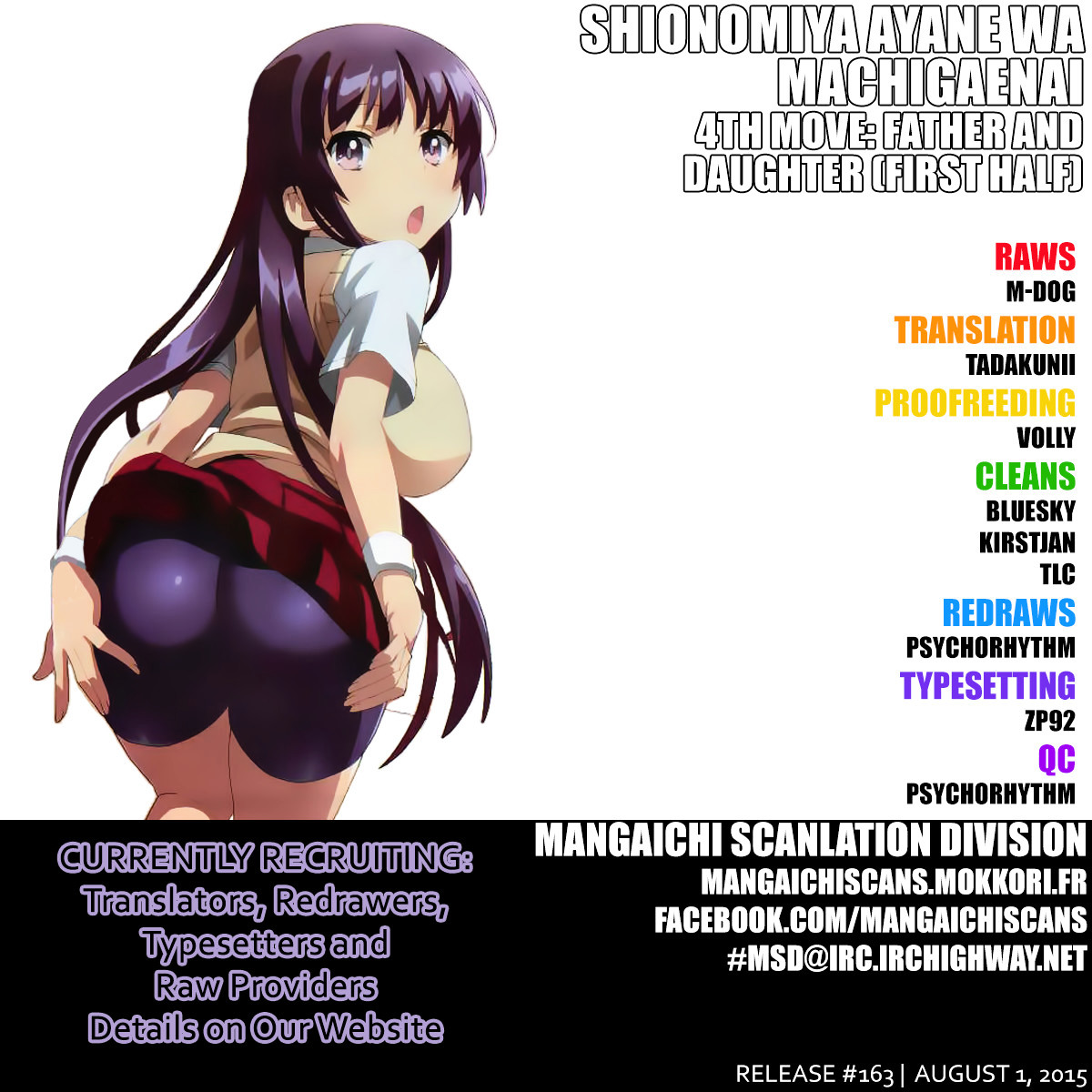 Shinomiya Ayane wa Machigaenai. Chapter 4 page 1 - Chapter 4 : 4th Move: Father and Daughter (First Half)