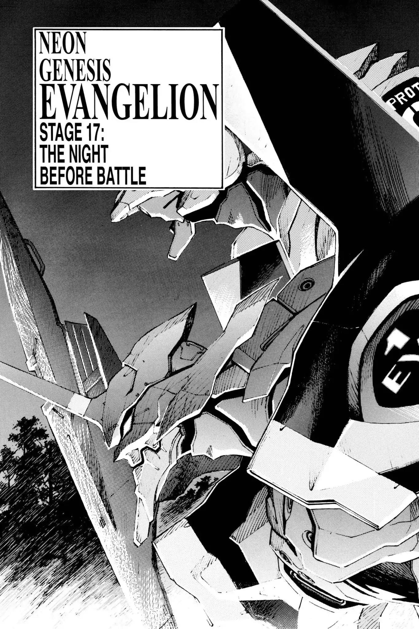 Shinseiki Evangelion Chapter 17 page 1 - Chapter 17: Vol.1 Stage 17: The Night Before Battle