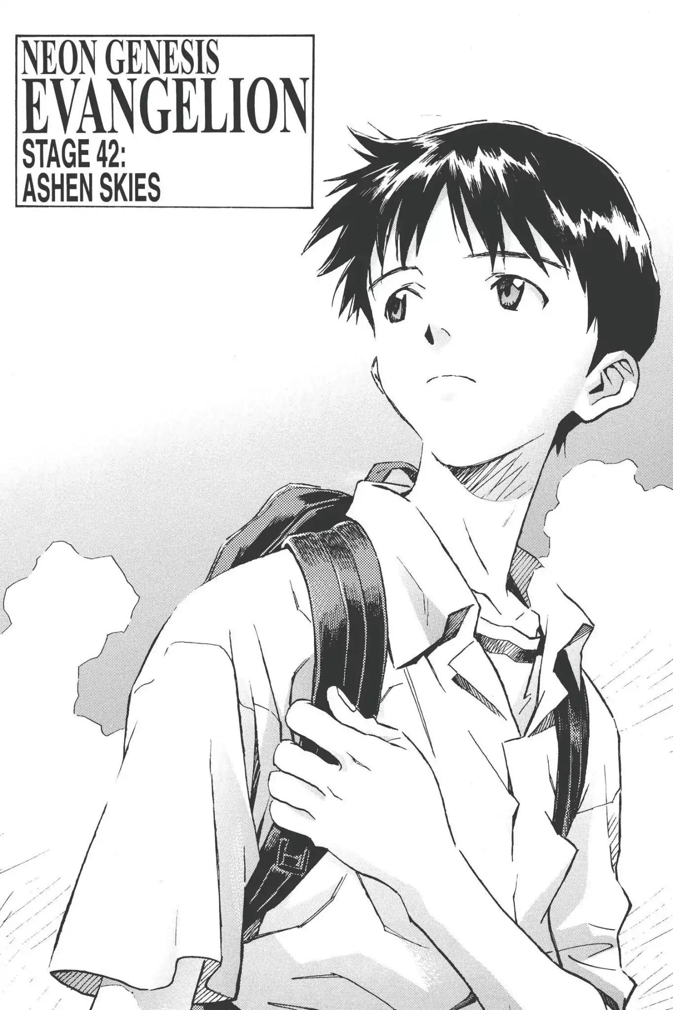 Shinseiki Evangelion Chapter 42 page 1 - Chapter 42: Vol.3 Stage 42: Ashen Skies