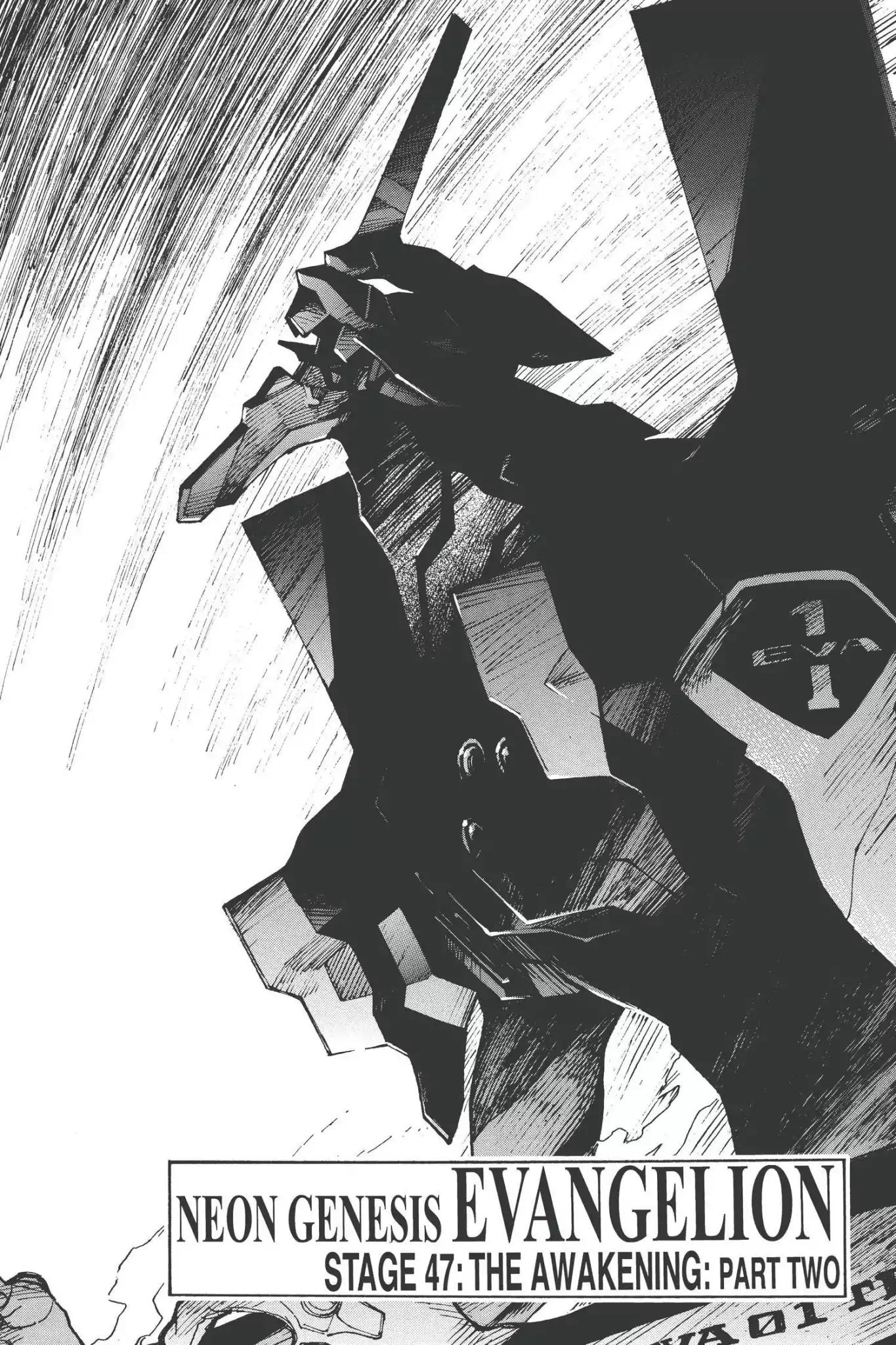 Shinseiki Evangelion Chapter 47 page 1 - Chapter 47-p2: Vol.3 Stage 47: The Awakening, Part 2