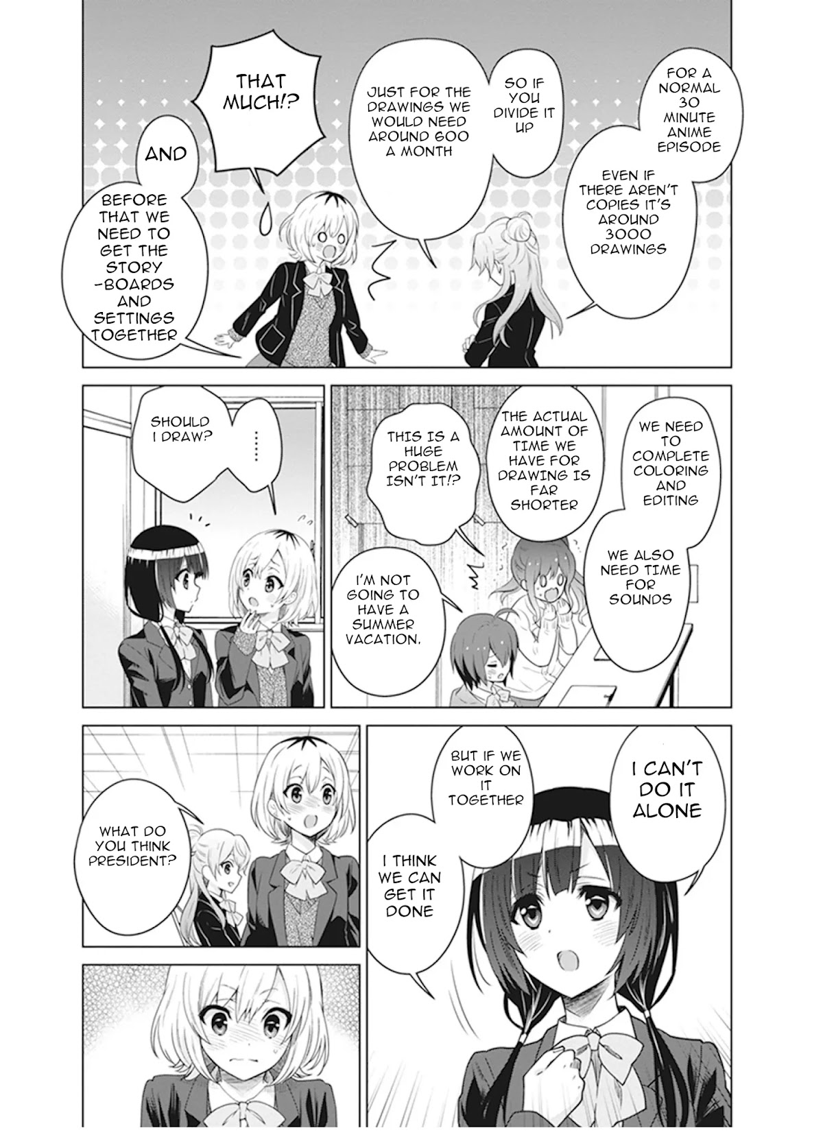 Shirobako - Ueyama Koukou Animation Doukoukai Chapter 3 page 6 - Chapter 3: I can't do it by myself.