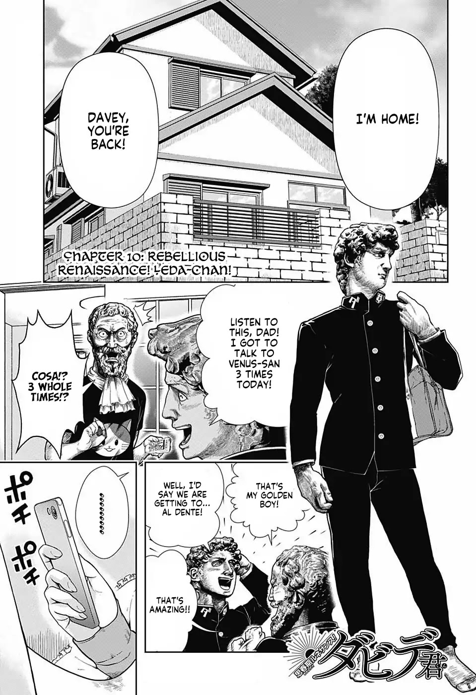 Shishunki Renaissance David-kun Chapter 10 page 1 - Chapter 10: Rebellious Renaissance! Leda-chan!