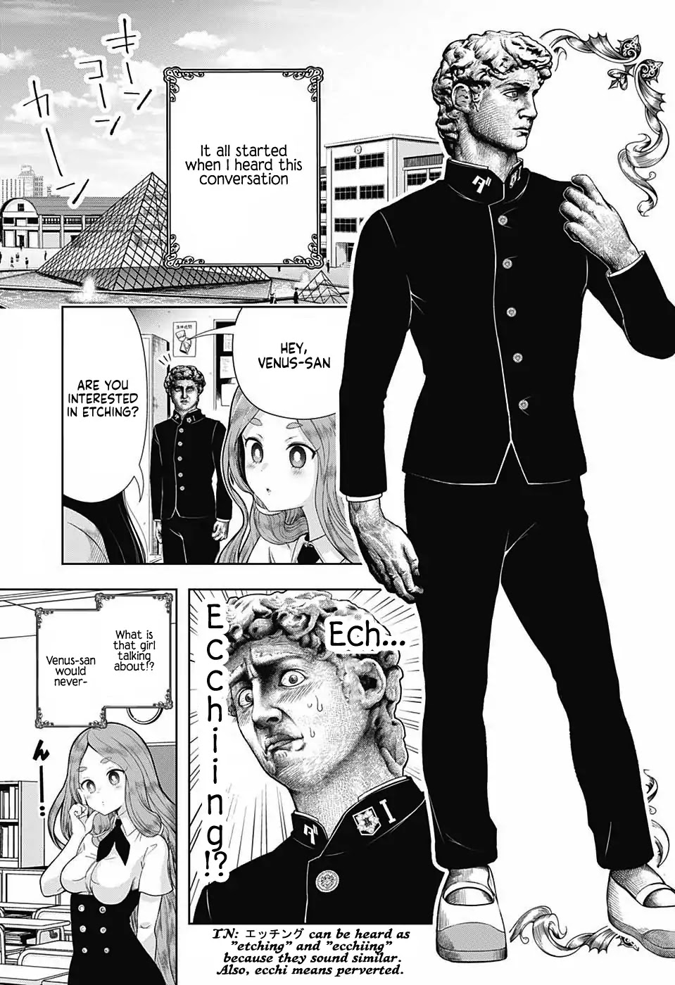 Shishunki Renaissance David-kun Chapter 3 page 1 - Chapter 3: David-kun's First Experience