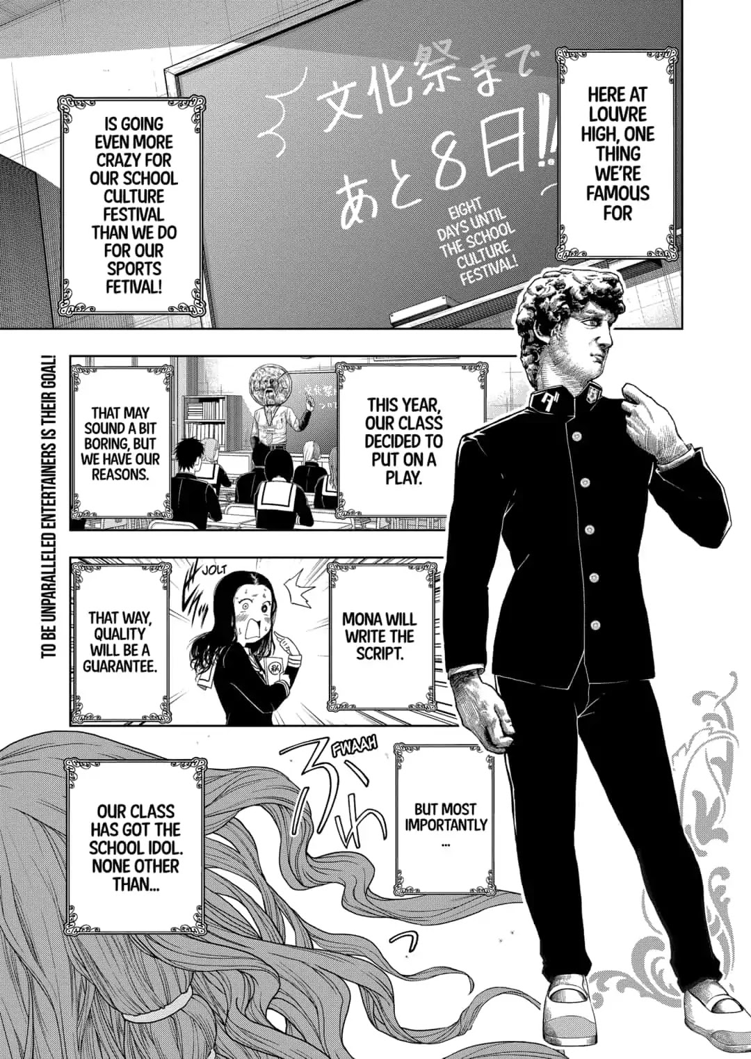 Shishunki Renaissance David-kun Chapter 30 page 1 - Chapter 30: Louvre High School Culture Festival