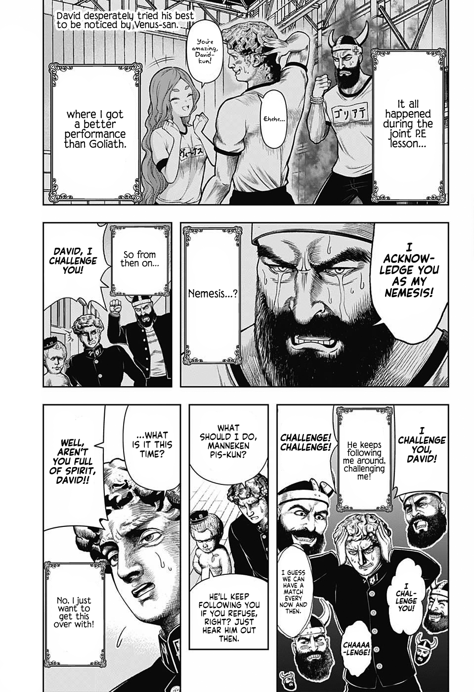 Shishunki Renaissance David-kun Chapter 7 page 3 - Chapter 7: Challenge from Goliath, the Giant