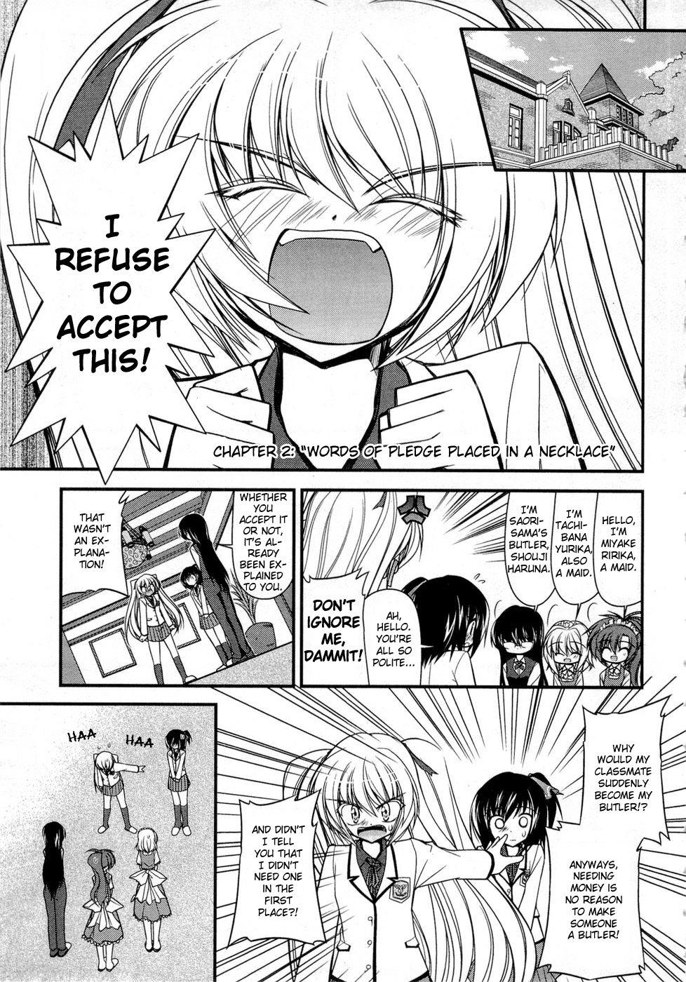 Shitsuji Shoujo to Ojousama Chapter 2 page 1 - Chapter 2: Words of a Pledge Placed in a Necklace
