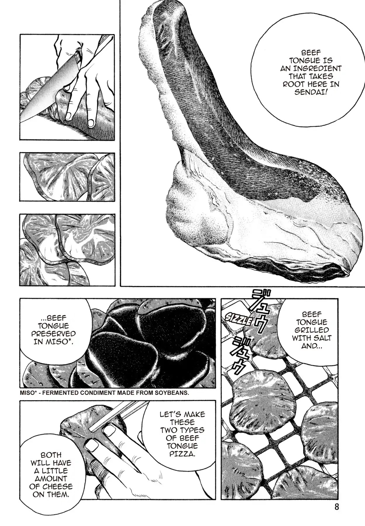 Shoku King Chapter 116 page 8 - Chapter 116: BEEF TONGUE PIZZA