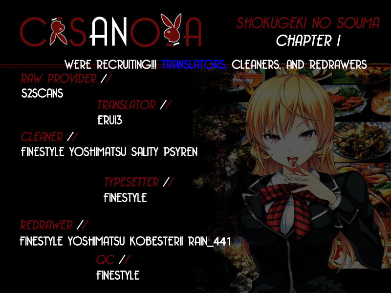 Shokugeki no Soma Chapter 1 page 1 - Chapter 1 : The Endless Wilderness