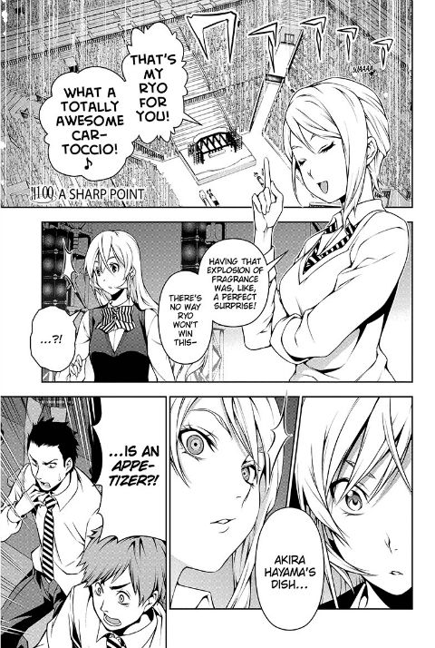 Shokugeki no Soma Chapter 100 page 1 - Chapter 100 : A Sharp Point