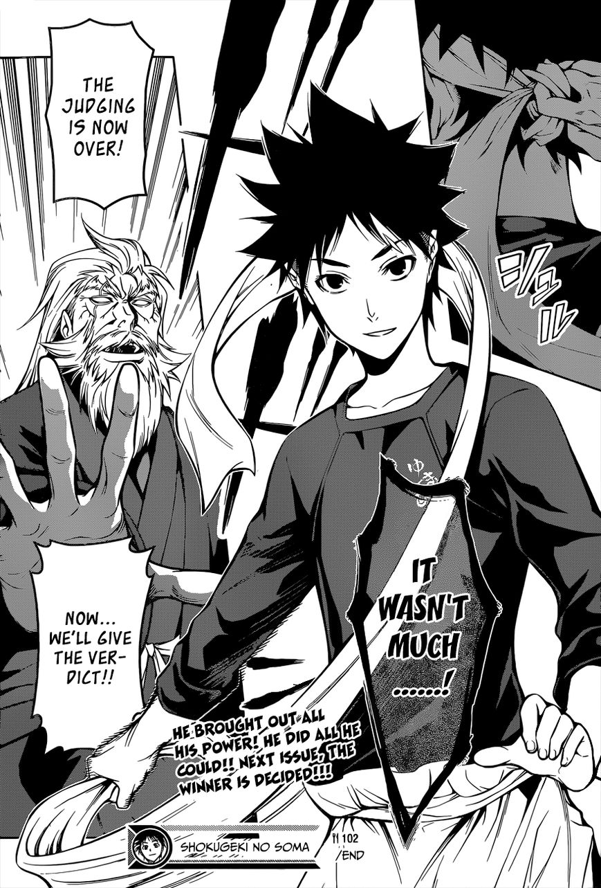 Shokugeki no Soma Chapter 102 page 19 - Chapter 102 : Souma's Strength