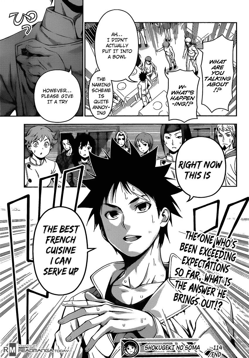 Shokugeki no Soma Chapter 114 page 16 - Chapter 114 : Restaurant Yukihira Changed