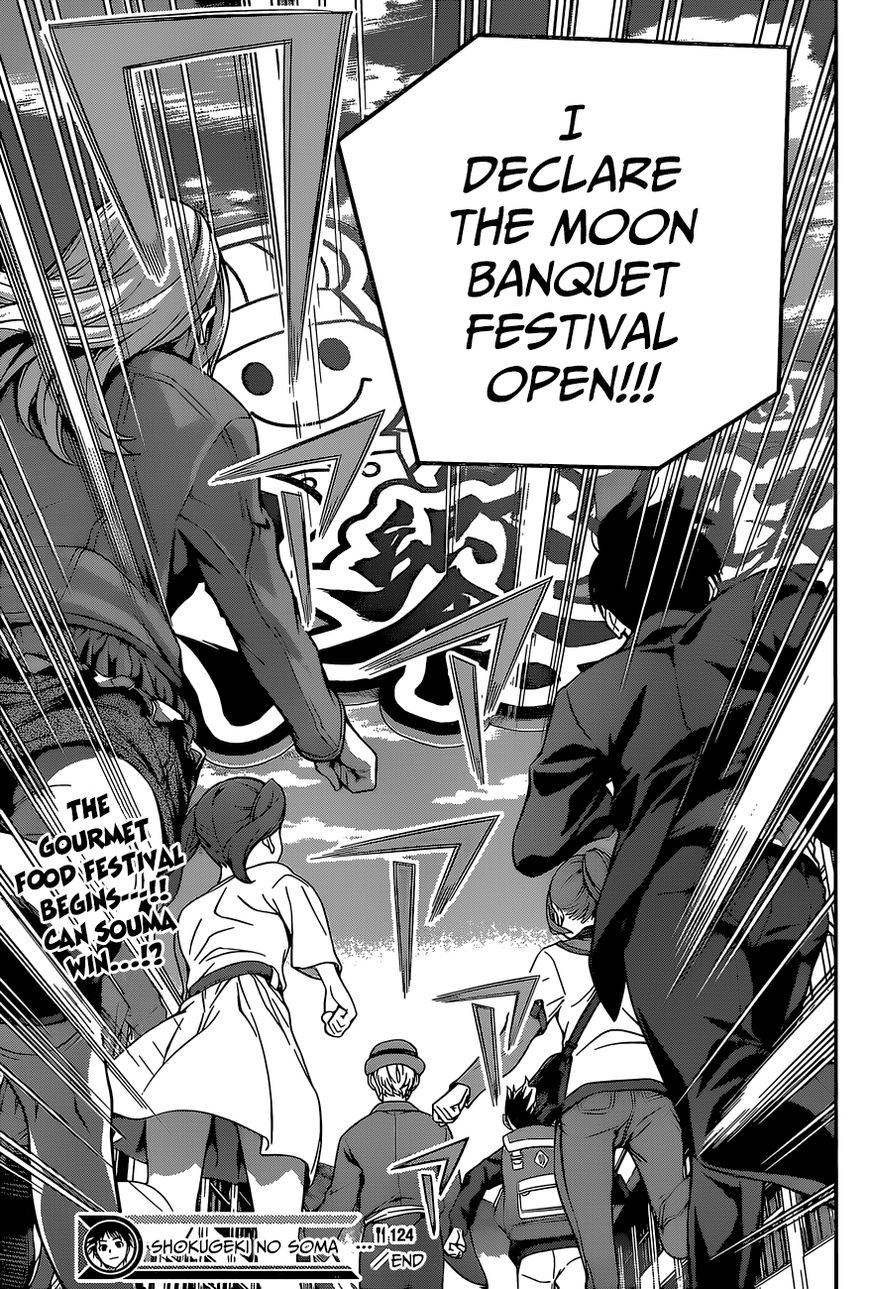 Shokugeki no Soma Chapter 124 page 18 - Chapter 124 : Singing the School Anthem in Unison