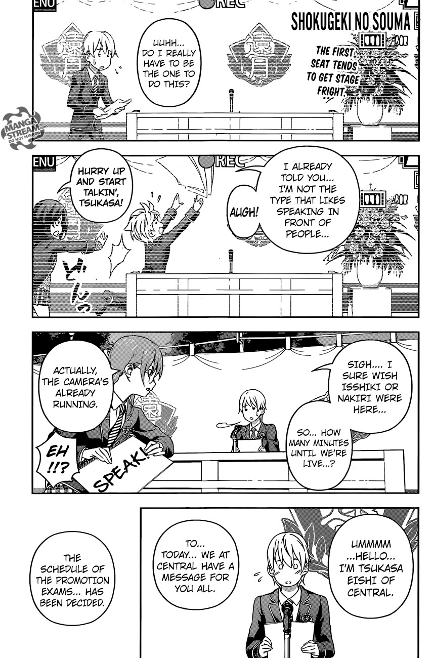 Shokugeki no Soma Chapter 167 page 1 - Chapter 167 : A Reminded Face and A Different One