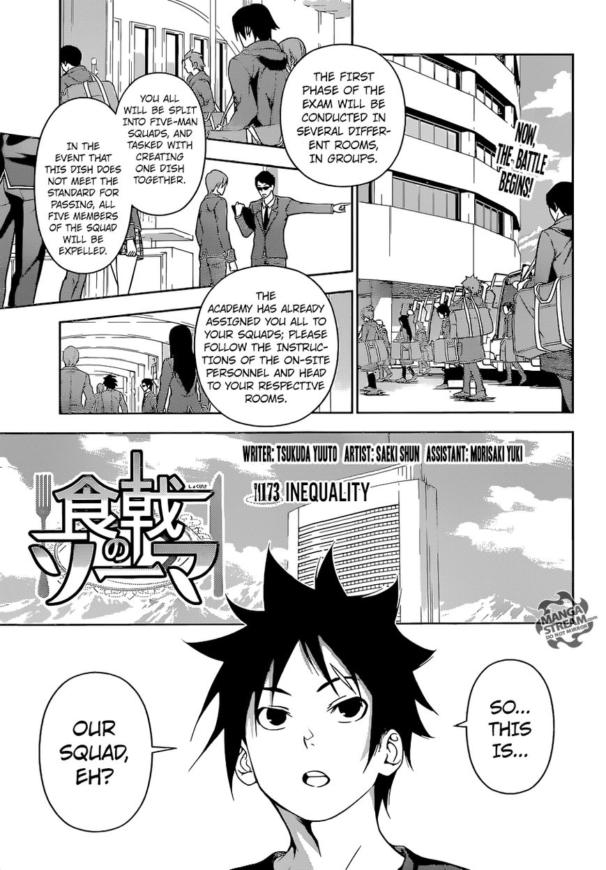 Shokugeki no Soma Chapter 173 page 1 - Chapter 173 : Inequality (MS Ver.)