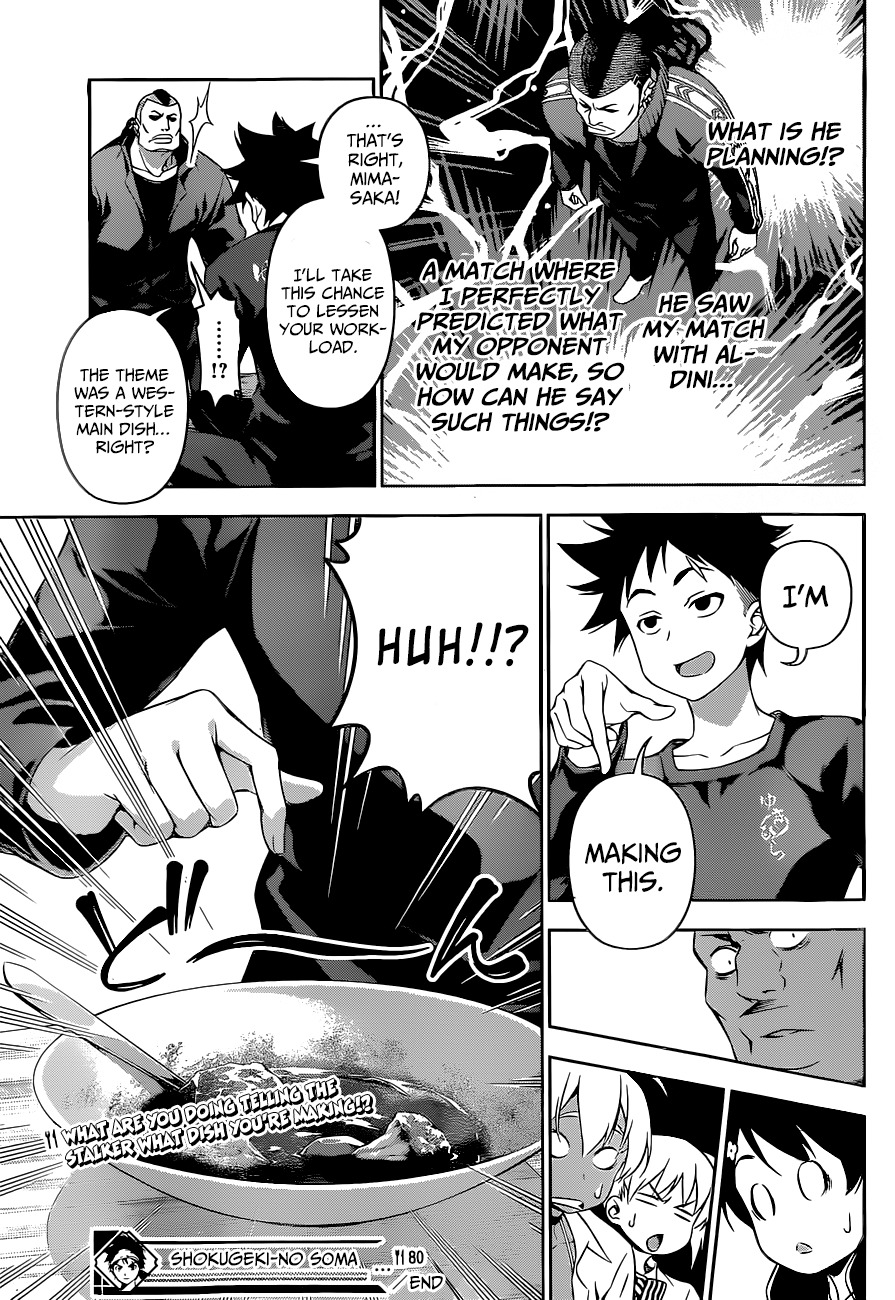 Shokugeki no Soma Chapter 80 page 19 - Chapter 80 : The Conditions for the Challenge