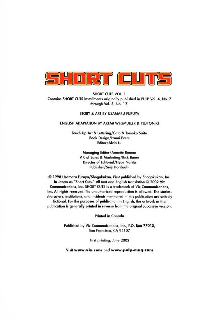 Short Cuts Chapter 1.1 page 1 - Vol.01 Chapter 1