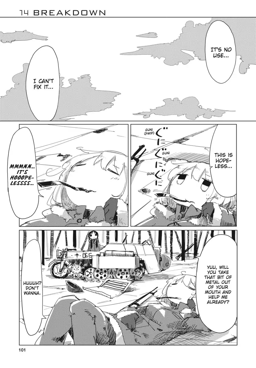 Shoujo Shuumatsu Ryokou Chapter 14 page 2 - Chapter 14: Breakdown