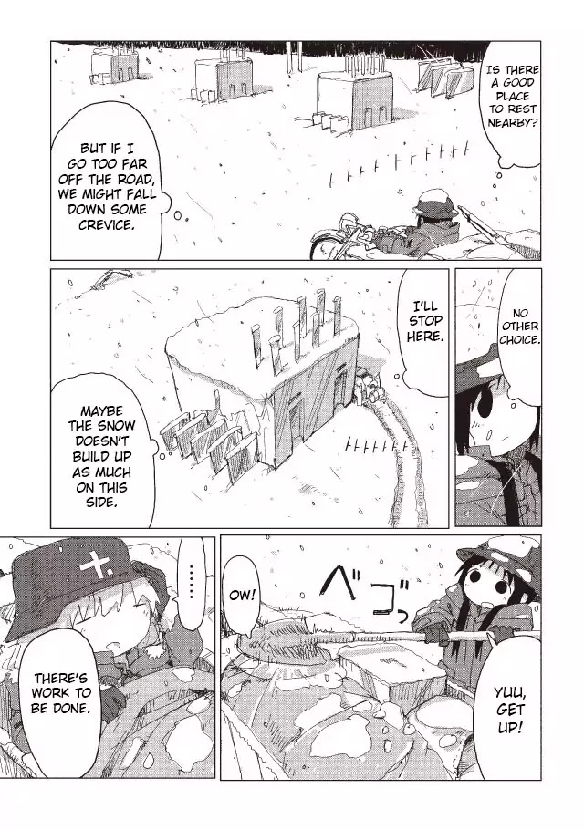 Shoujo Shuumatsu Ryokou Chapter 41 page 7 - Chapter 41: Snow Fort