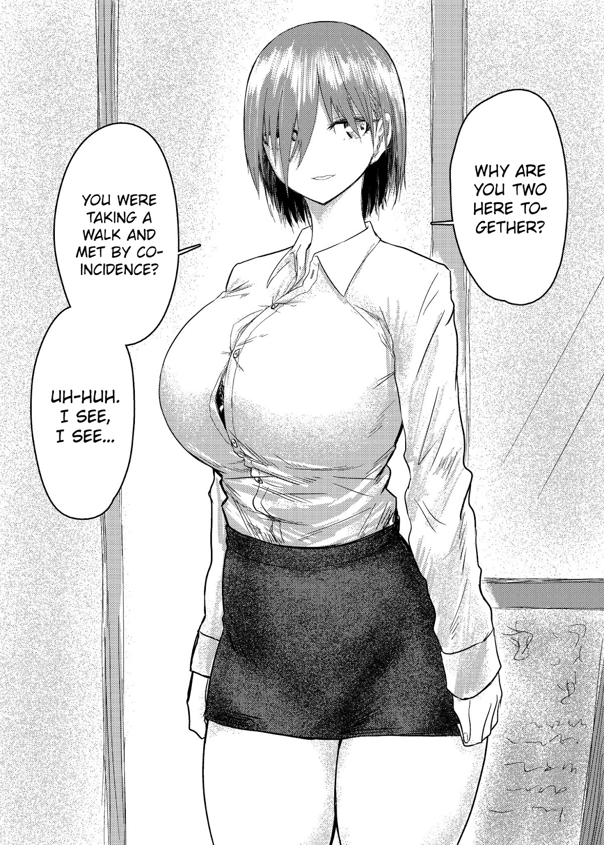 Shukan Brick Chapter 65.2 page 2 - Chapter 65.2: When she sees you talking to a different classmate you met by coincidence while taking a walk