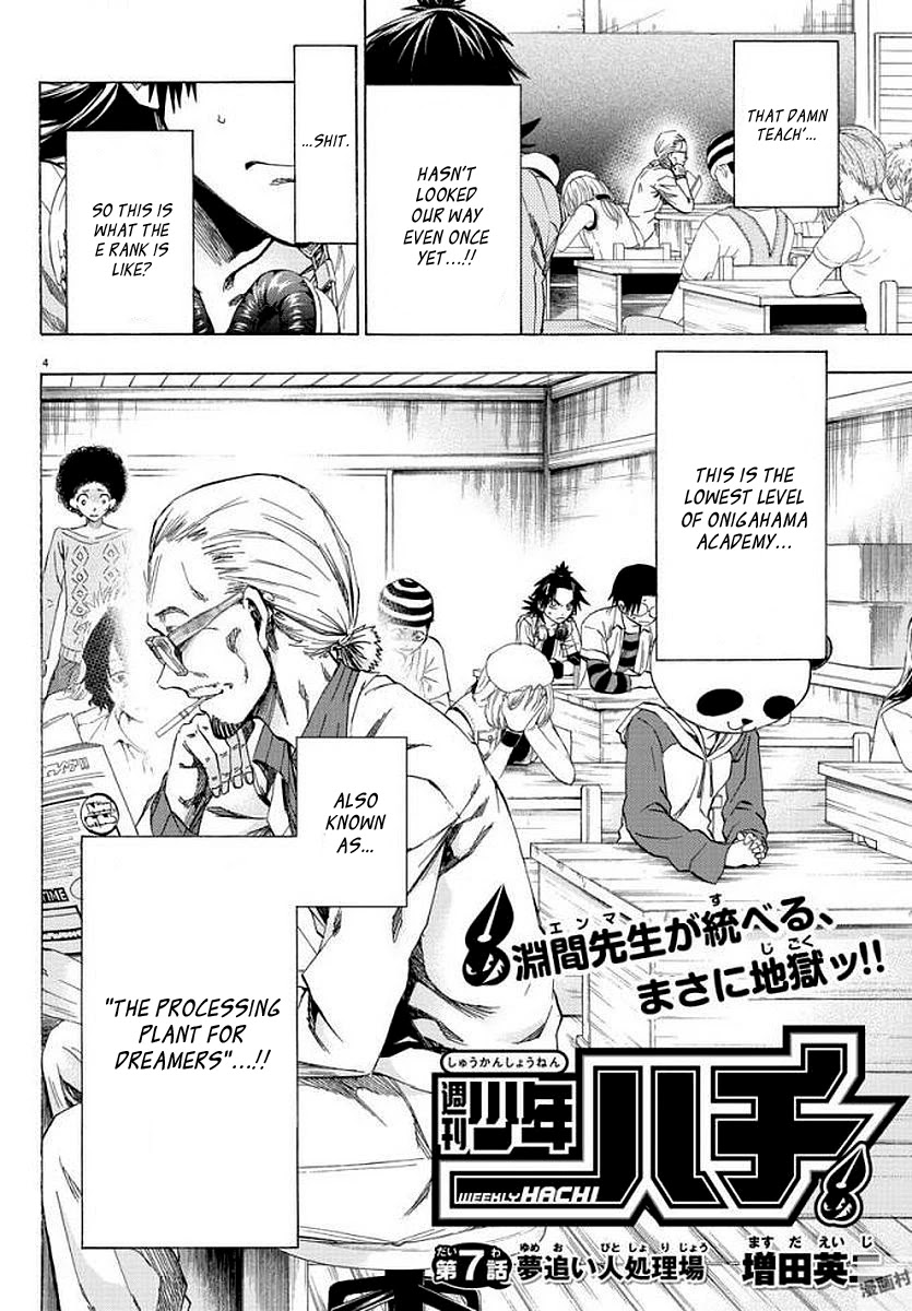 Shuukan Shounen Hachi Chapter 7 page 4 - Chapter 7: The Processing Plant for Dreamers