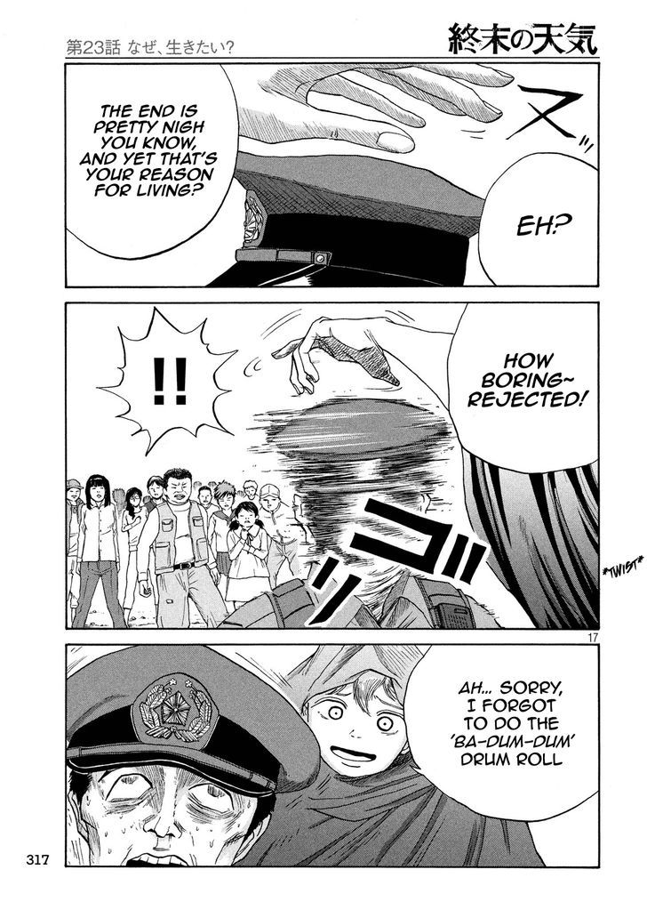 Shuumatsu no Tenki Chapter 23 page 17 - Chapter 23 : Why Do You Want to Live?