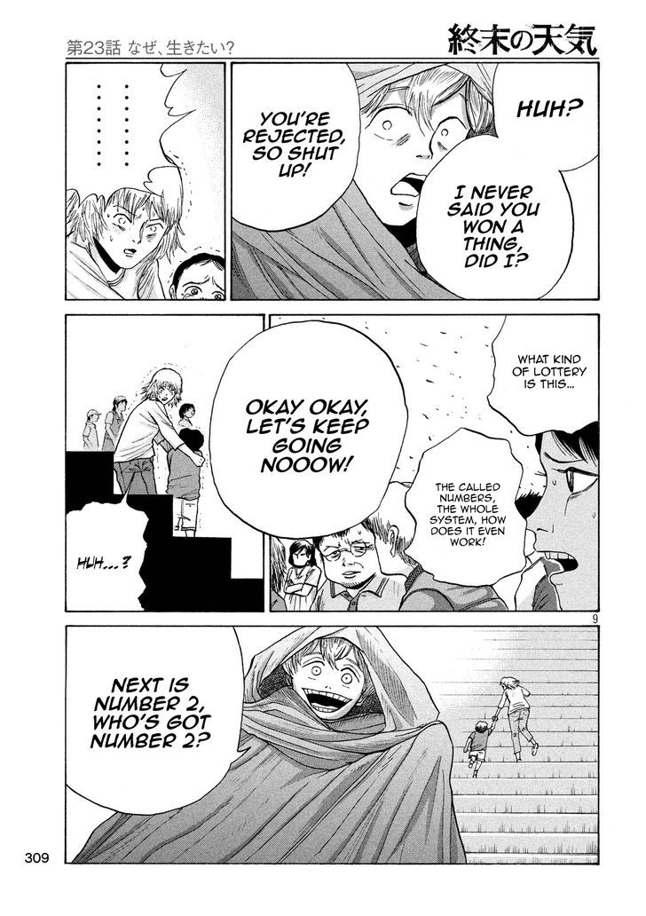 Shuumatsu no Tenki Chapter 23 page 9 - Chapter 23 : Why Do You Want to Live?