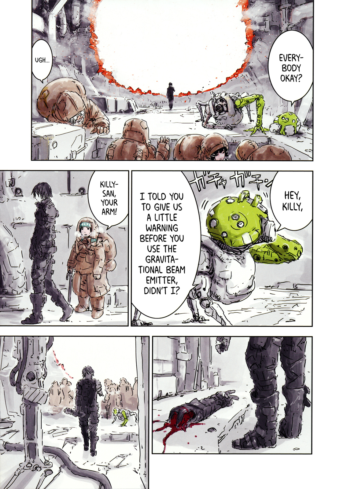 Sidonia no Kishi Chapter 78.5 page 8 - Chapter 78.5: Tsumugi Hooked on "BLAME!"
