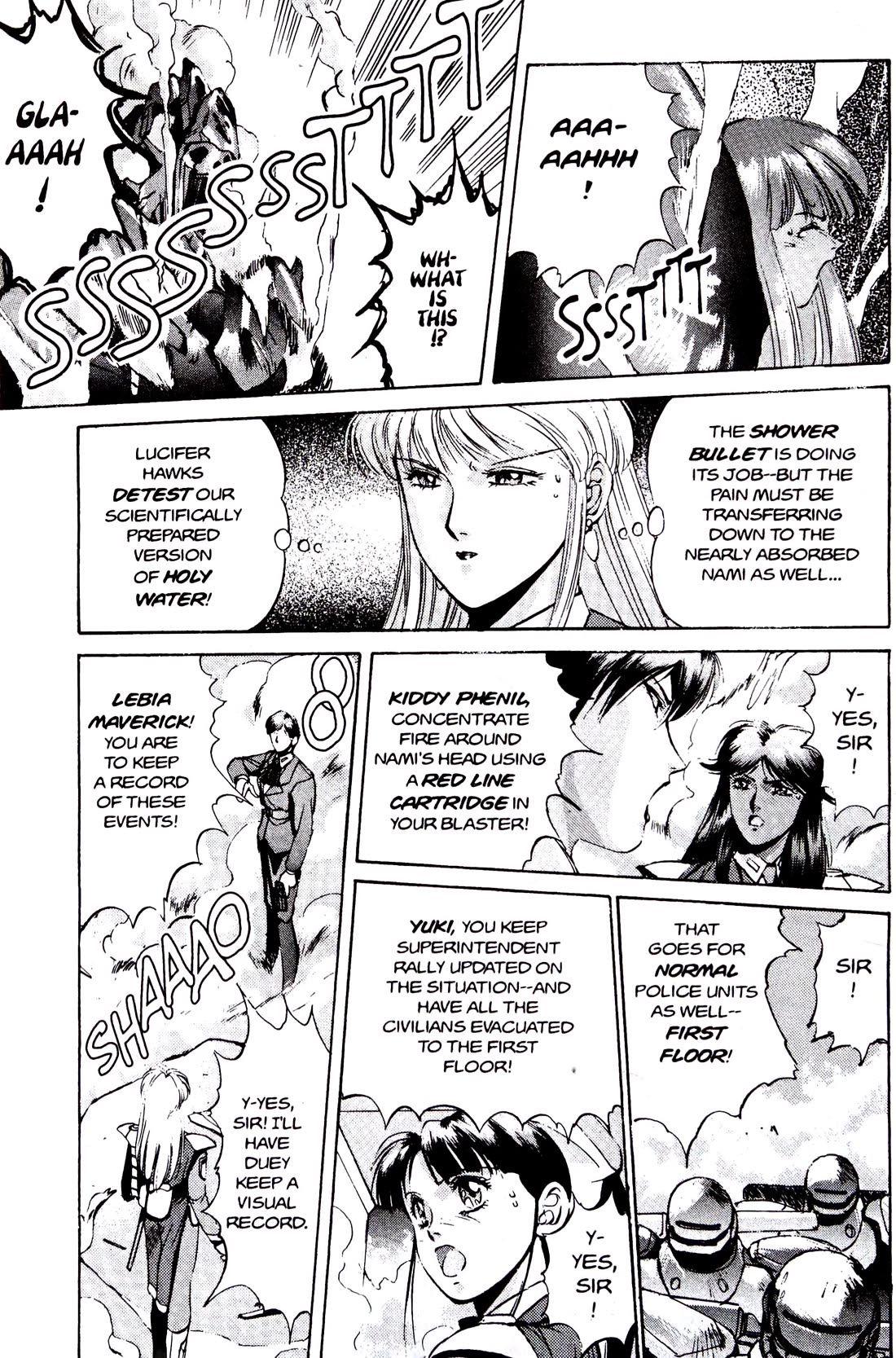 Silent Mobius Vol.4 Chapter 10 page 29 - Vol.4 Chapter 10: Offense and Defense (Black & white version)