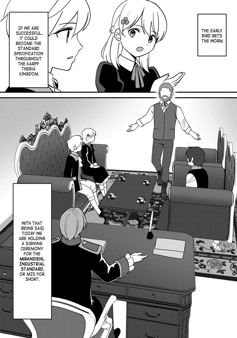 Since I Have Been Reincarnated as the Daughter of a Duke, I, the "Girl Inside," Will Enjoy Being a Girl as Much as I Can! Chapter 21.1 page 5 - Chapter 21.1: Birth of the MIS