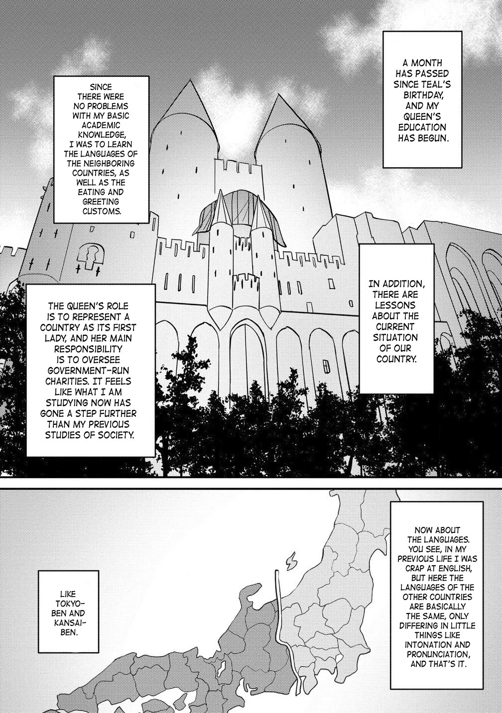 Since I Have Been Reincarnated as the Daughter of a Duke, I, the "Girl Inside," Will Enjoy Being a Girl as Much as I Can! Chapter 22.2 page 8 - Chapter 22.2: Queen's education and tea times with the prince
