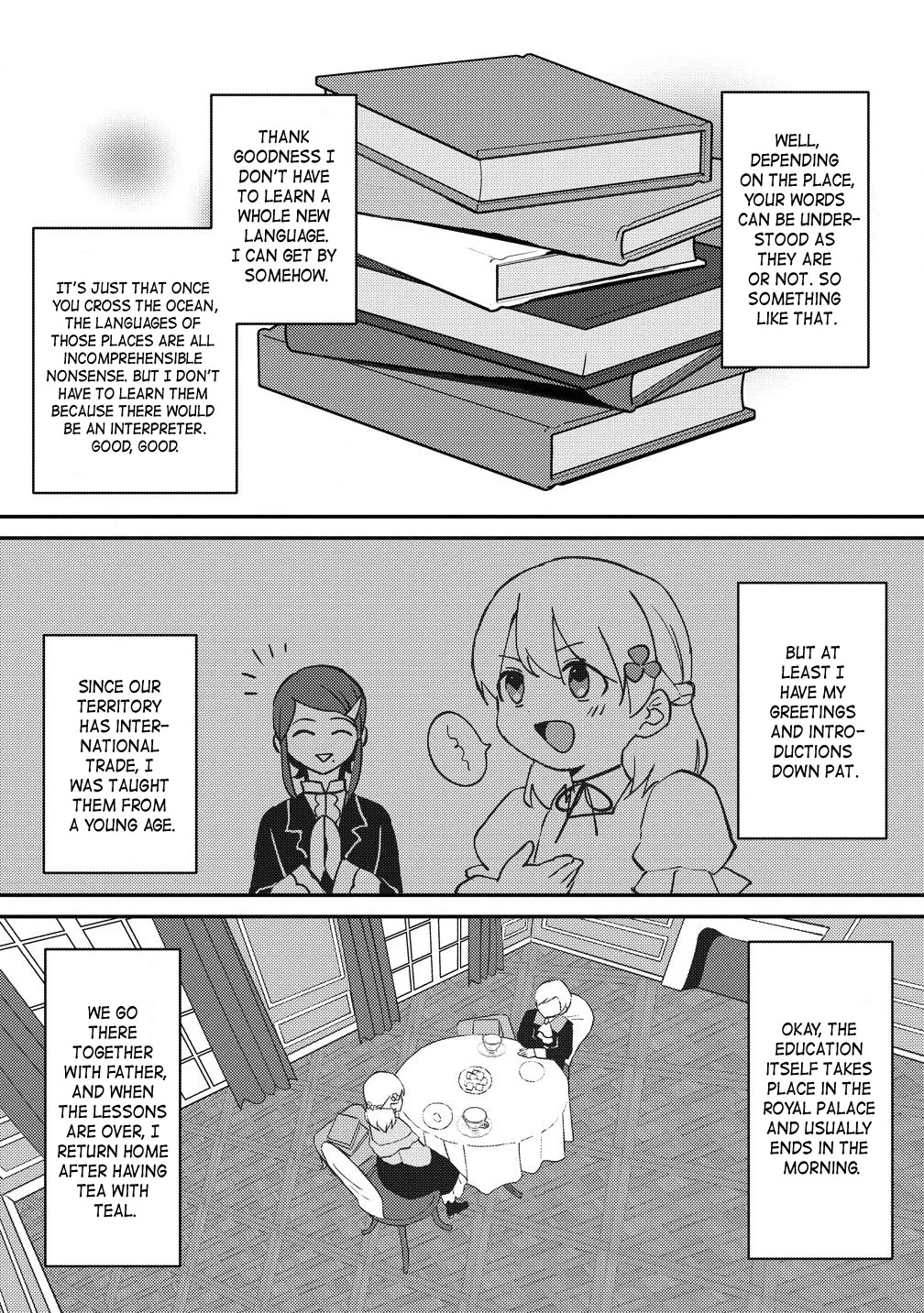 Since I Have Been Reincarnated as the Daughter of a Duke, I, the "Girl Inside," Will Enjoy Being a Girl as Much as I Can! Chapter 22.2 page 9 - Chapter 22.2: Queen's education and tea times with the prince
