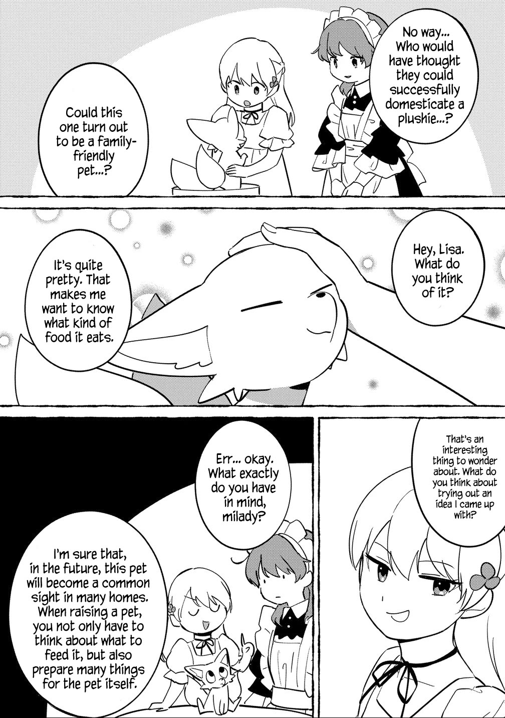 Since I Have Been Reincarnated as the Daughter of a Duke, I, the "Girl Inside," Will Enjoy Being a Girl as Much as I Can! Chapter 29 page 4 - Chapter 29: Epilogue — Miranda and a pet