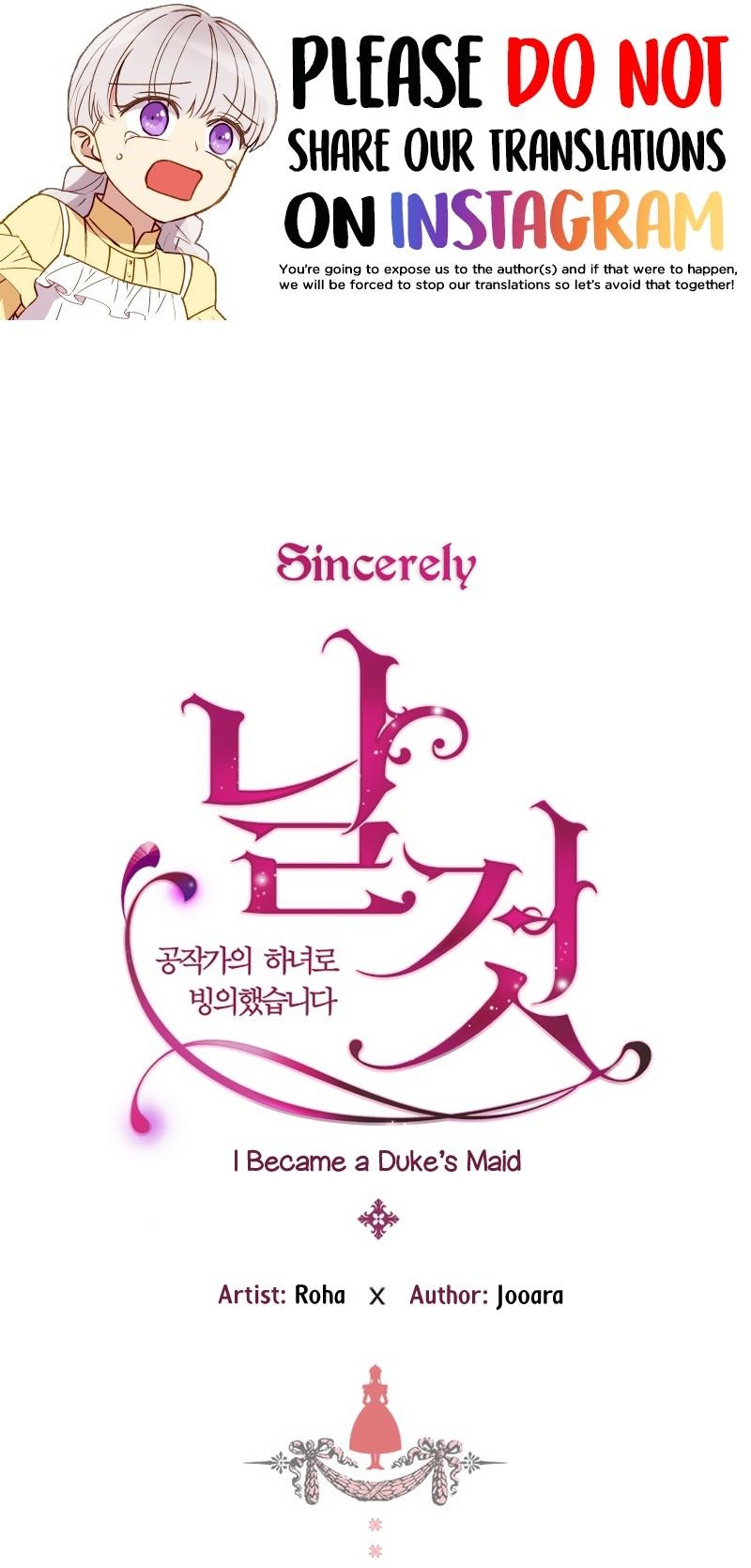 Sincerely: I Became a Duke's Maid Chapter 17 page 1 - Chapter 17