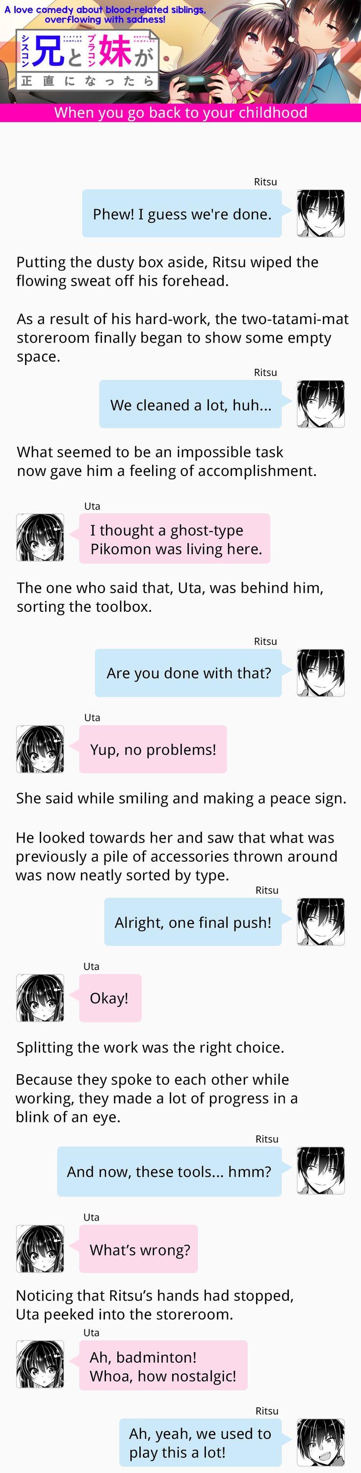 Siscon Ani to Brocon Imouto ga Shoujiki ni Nattara Chapter 0.1 page 1 - Chapter 0.1: Novel Side Story 01: When You Go Back to Your Childhood