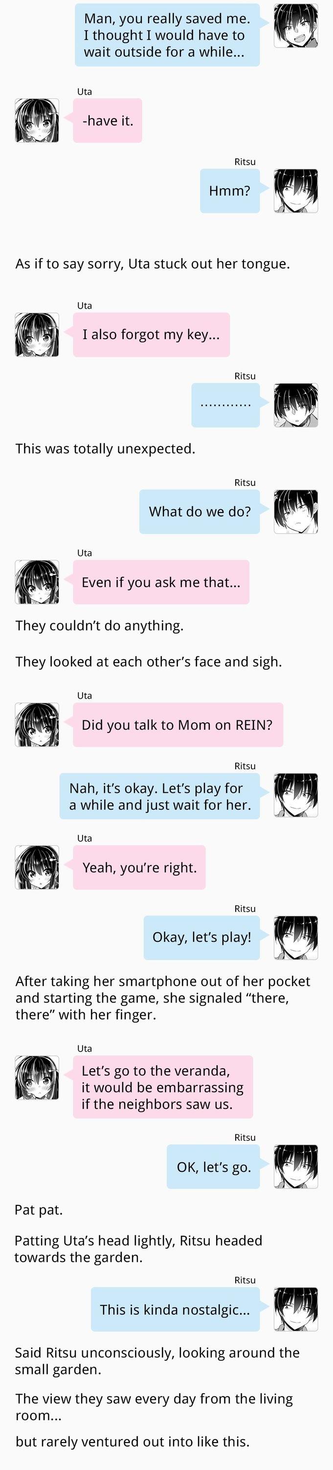 Siscon Ani to Brocon Imouto ga Shoujiki ni Nattara Chapter 0.4 page 2 - Chapter 0.4: Bonus Novel 04: When The Siblings Can't Enter Their House