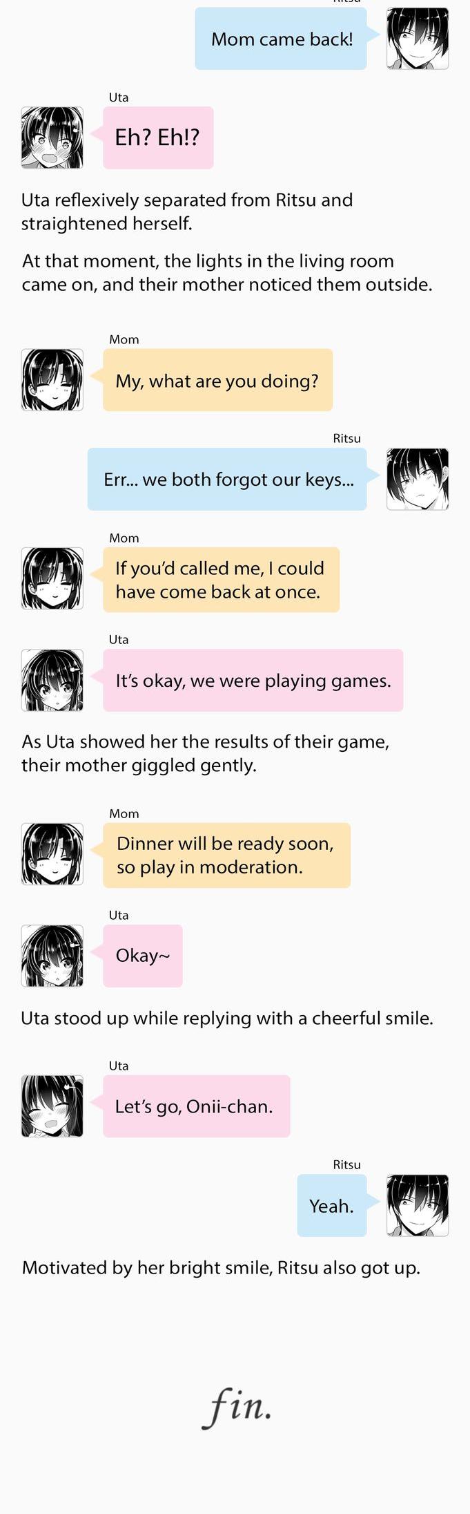 Siscon Ani to Brocon Imouto ga Shoujiki ni Nattara Chapter 0.4 page 6 - Chapter 0.4: Bonus Novel 04: When The Siblings Can't Enter Their House