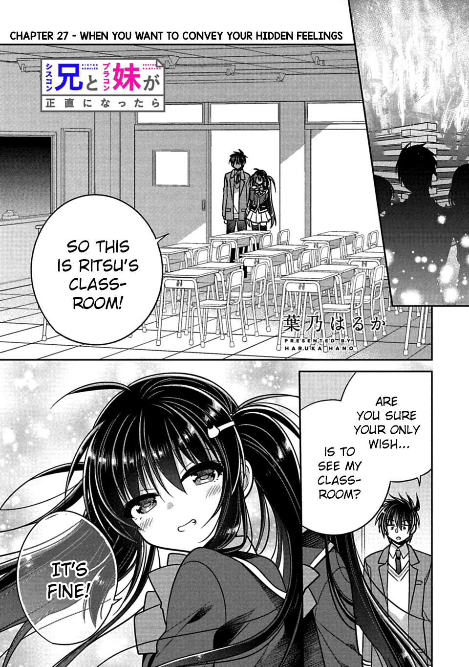 Siscon Ani to Brocon Imouto ga Shoujiki ni Nattara Chapter 27 page 1 - Chapter 27: When You Want to Convey Your Hidden Feelings