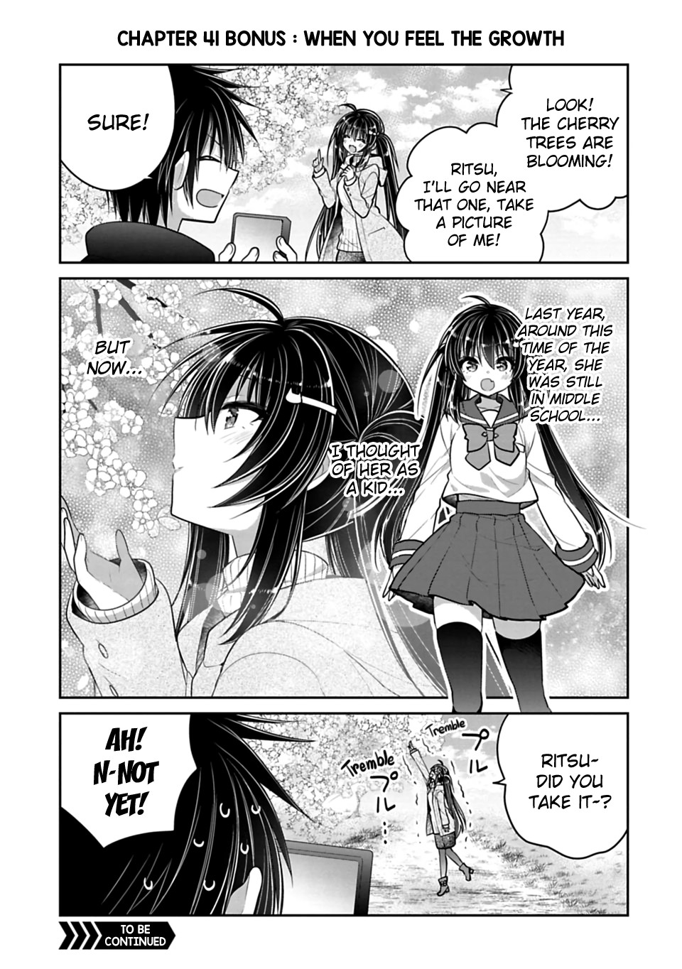 Siscon Ani to Brocon Imouto ga Shoujiki ni Nattara Chapter 41.1 page 1 - Chapter 41.1: Omake: When You Feel the Growth