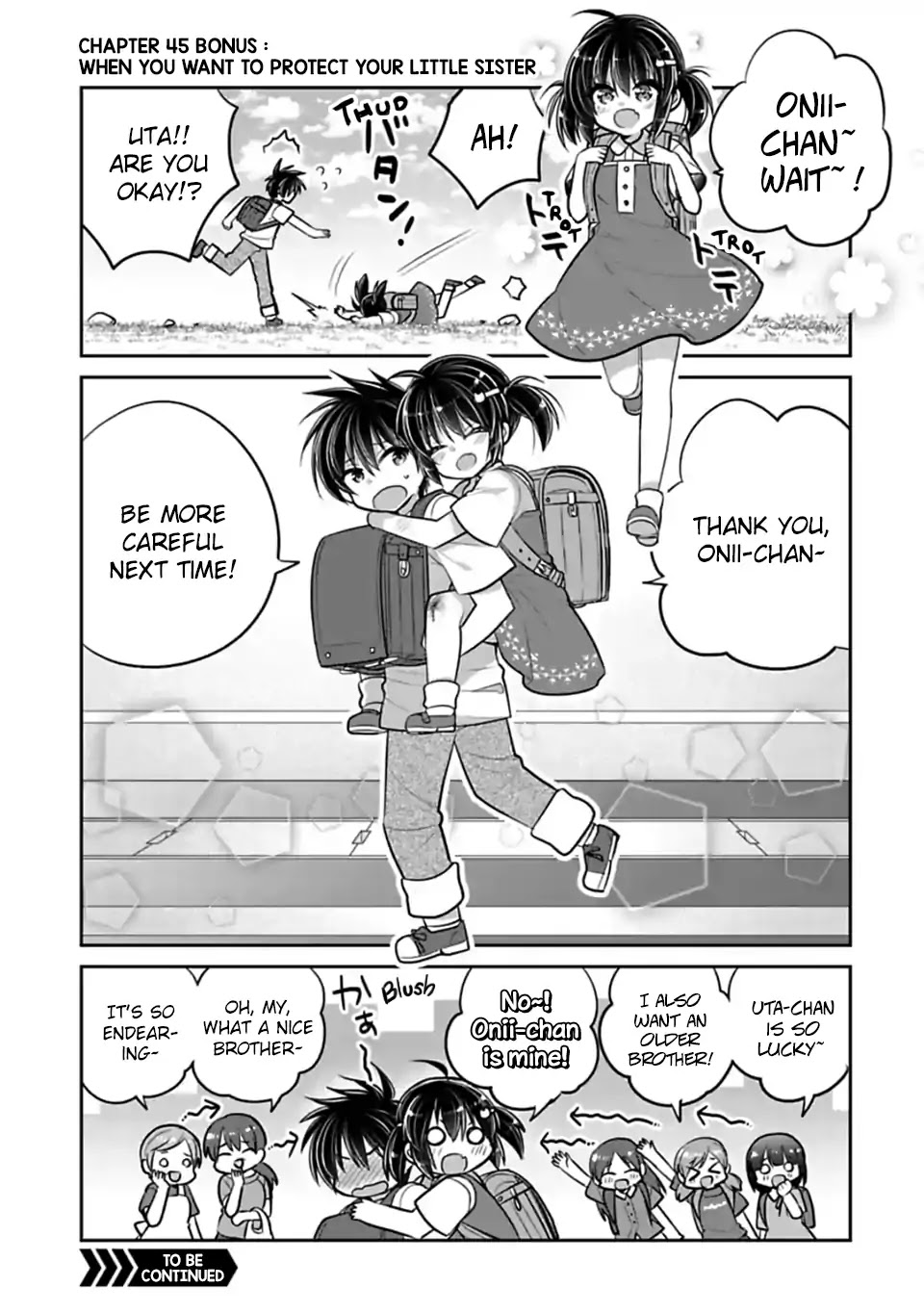 Siscon Ani to Brocon Imouto ga Shoujiki ni Nattara Chapter 45.1 page 1 - Chapter 45.1: Omake: When You Want to Protect Your Little Sister