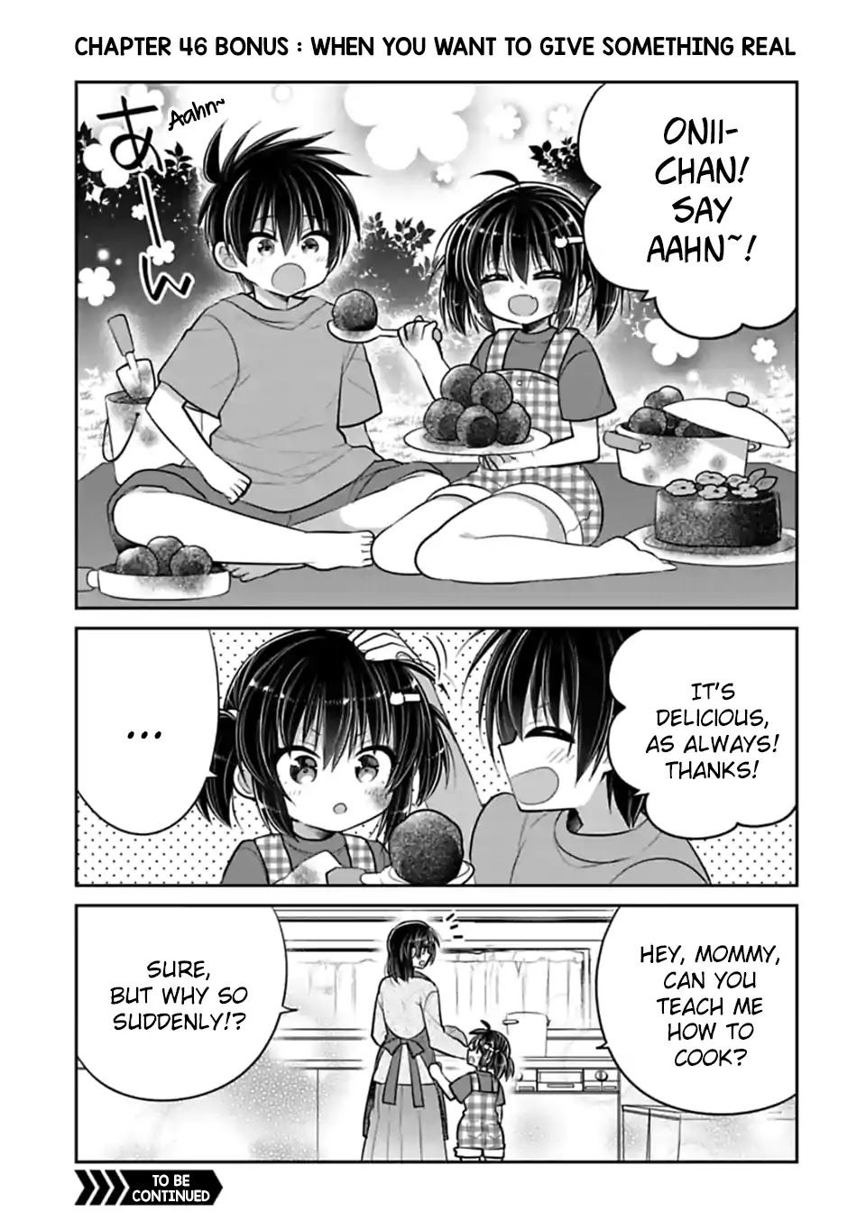 Siscon Ani to Brocon Imouto ga Shoujiki ni Nattara Chapter 46.1 page 1 - Chapter 46.1: Omake: When You Want to Give Something Real