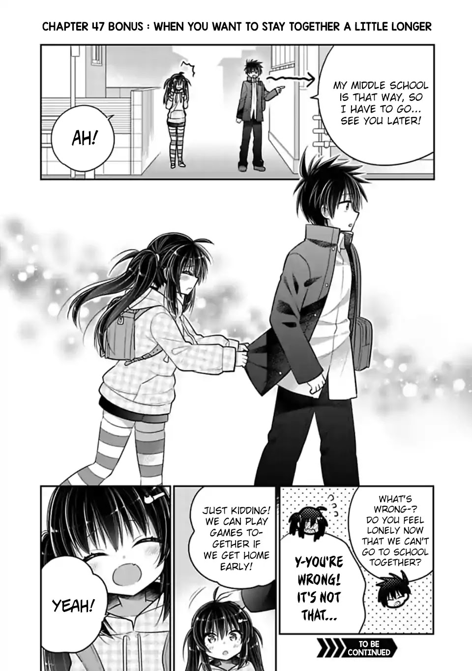 Siscon Ani to Brocon Imouto ga Shoujiki ni Nattara Chapter 47.1 page 1 - Chapter 47.1: Omake: When You Want to Stay Together a Little Longer