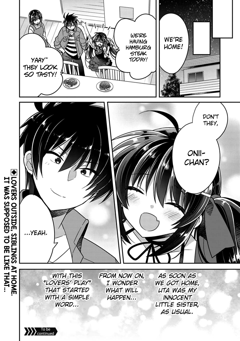 Siscon Ani to Brocon Imouto ga Shoujiki ni Nattara Chapter 7.1 page 13 - Chapter 7.1: When You Want to Turn a Lie Into Truth (Part 2)