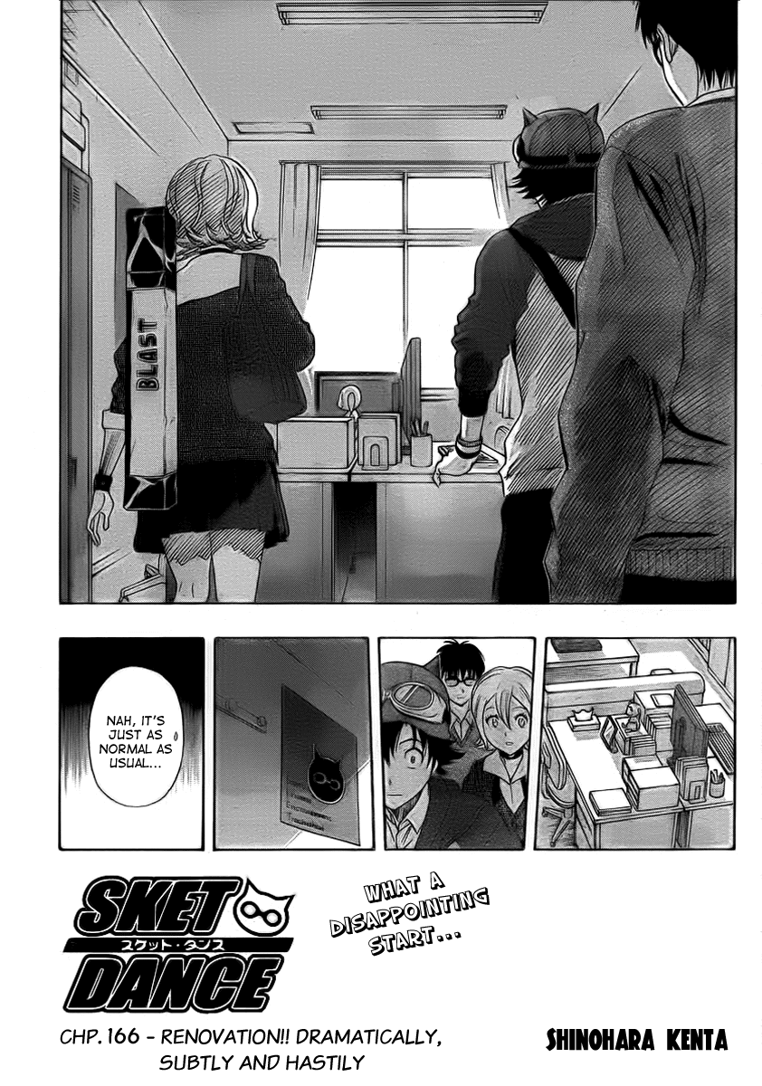 Sket Dance Chapter 166 page 2 - Chapter 166: Renovation!! Dramatically, Subtly, Hastily