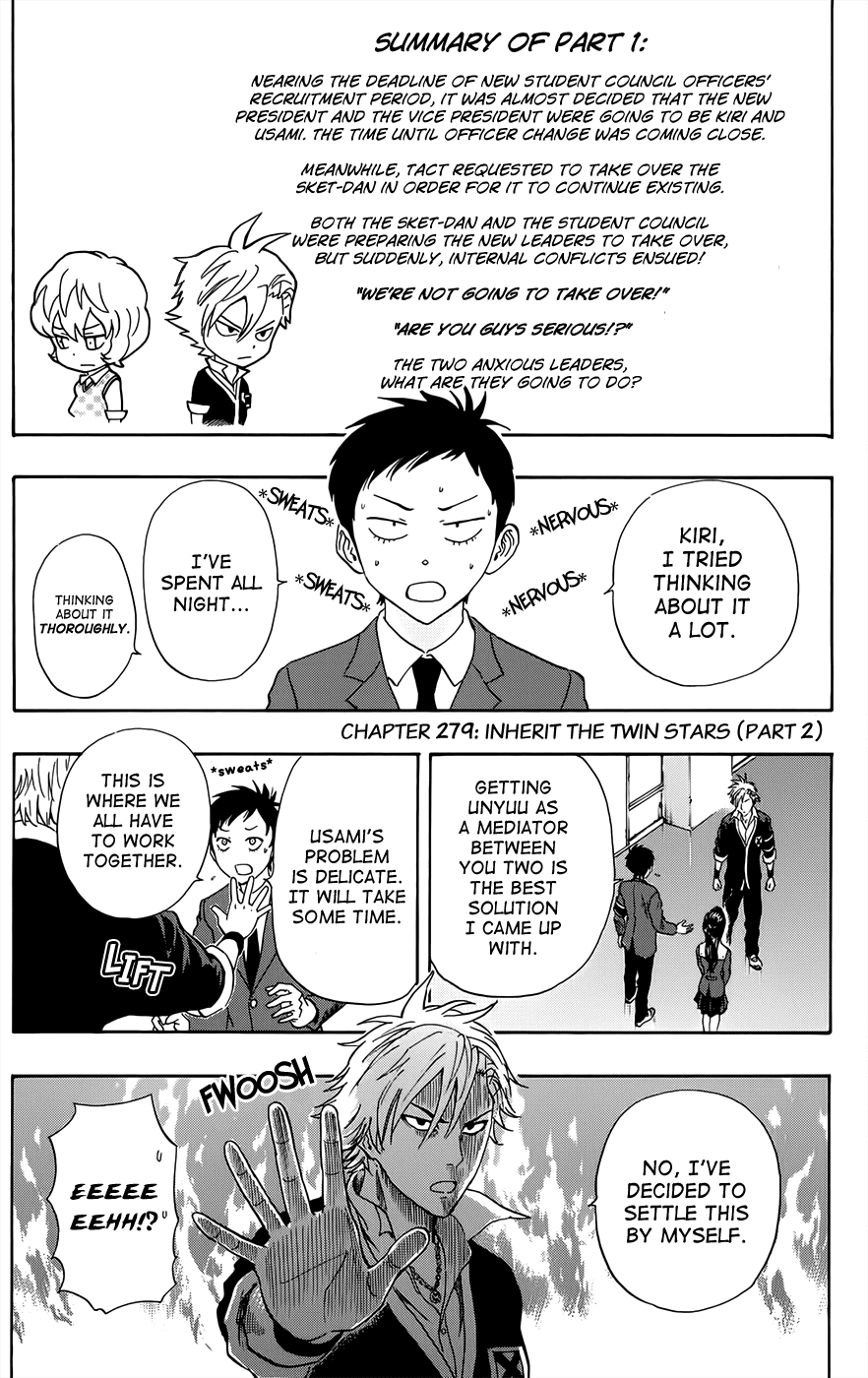 Sket Dance Chapter 279 page 1 - Chapter 279: Inherit The Twin Stars, Part 2