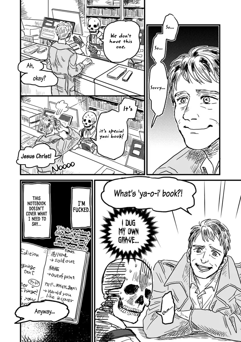 Skull-face Bookseller Honda-san Chapter 1 page 13 - Chapter 1: The Next Customer In Line Is A Handsome Guy.